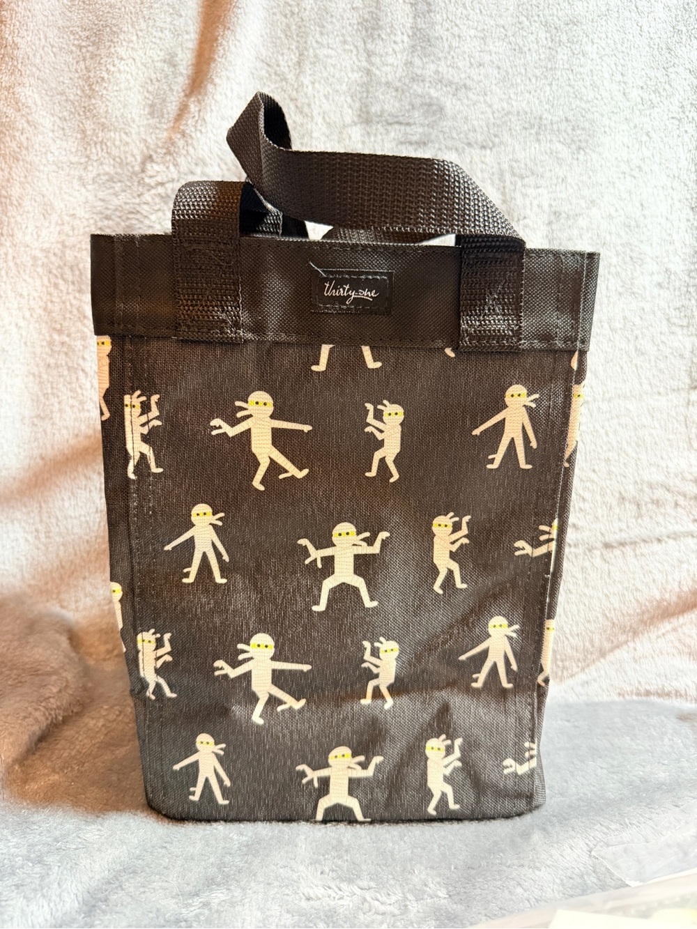 thirty-one Black Tote with Yellow Character Print